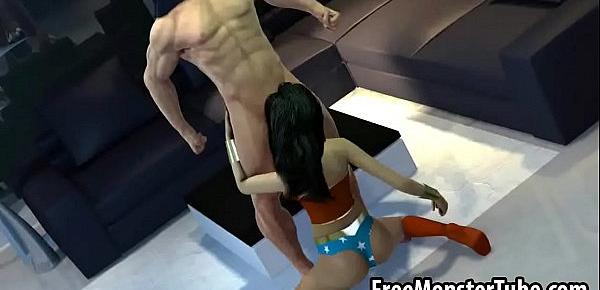  Sexy 3D Wonder Woman getting fucked hard by BatmanOMAN1-high 1